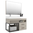 Conjunto Gabinete Para Banheiro Com Espelheira New 80 Nude