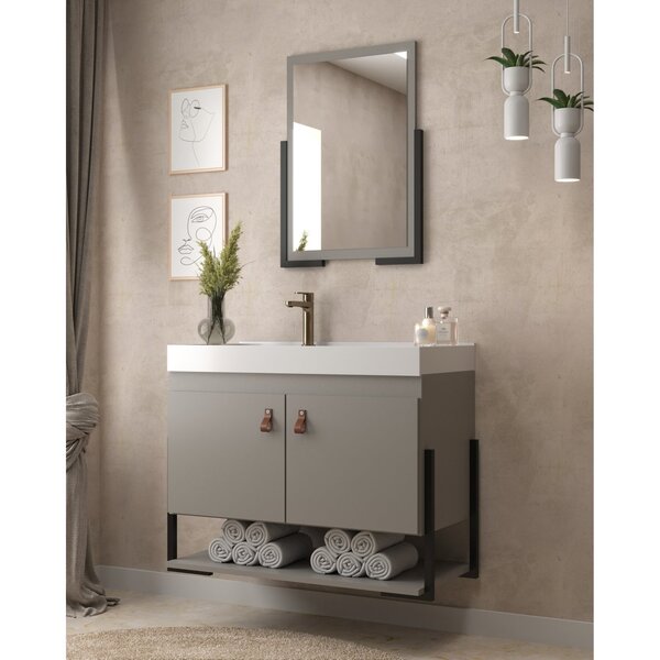 Conjunto Gabinete Para Banheiro Com Espelheira Opera 60 Cimen