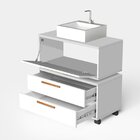 Conjunto Gabinete Para Banheiro Com Rodizio, Com Cuba De Sobr