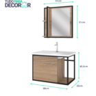Conjunto Gabinete Para Banheiro Estilo Industrial Completo Es