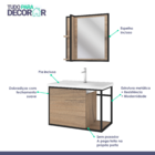 Conjunto Gabinete Para Banheiro Estilo Industrial Completo Es