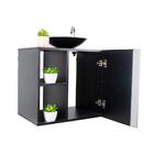 Conjunto Gabinete Para Banheiro Preto Com Cuba Harpia
