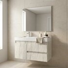 Conjunto Gabinete Para Banheiro Suspenso Com Cuba E Espelho E