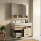 Conjunto Gabinete Para Banheiro Suspenso Com Cuba, Nicho E Es