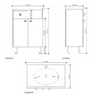 Conjunto Gabinete Para Banheiro Vittoria 60cm
