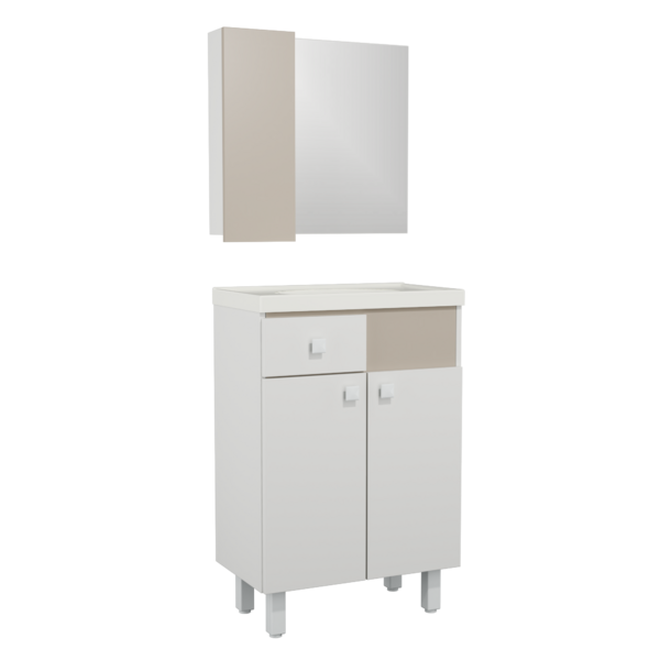 Conjunto Gabinete Para Banheiro Vittoria 60cm