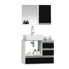 Conjunto Gabinete Polo 60cm Branco Preto