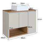 Conjunto Gabinete Suspenso 80 Cm Com Cuba Bl9220 Faem