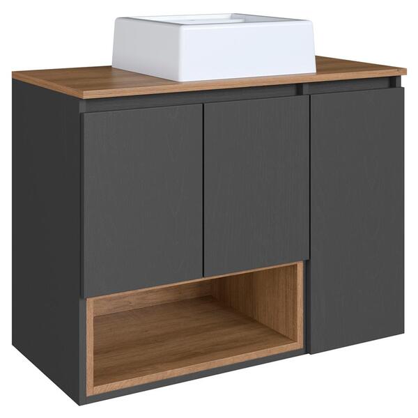 Conjunto Gabinete Suspenso 80 Cm Com Cuba Bl9220 Faem