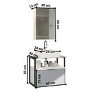 Conjunto Gabinete Urbe 60cm Branco Cinza - Tampo Branco - Cub