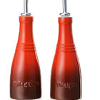 Conjunto Galheteiro Óleo E Vinagre De Cerâmica Vermelho - Le