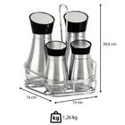 Conjunto Galheteiro Tramontina Em Vidro E Aço Inox Com Suport