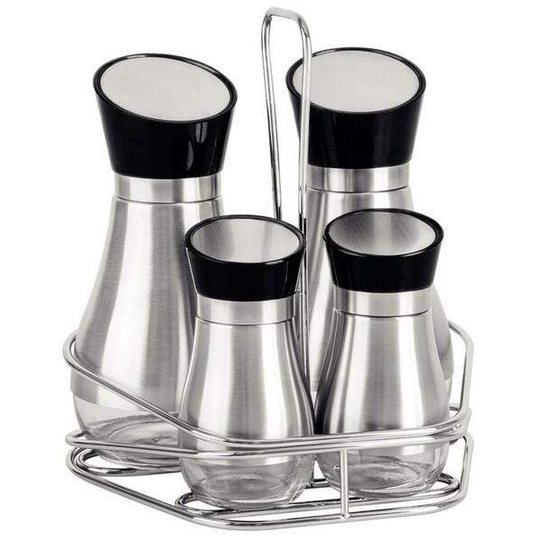 Conjunto Galheteiro Tramontina Em Vidro E Aço Inox Com Suport