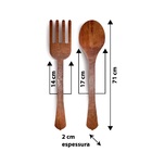 Conjunto Garfo E Colher Decorativos Em Madeira Maciça Para Pa