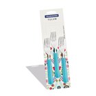 Conjunto Garfos Sobremesa Tulum Tramontina Aço Inox Cabo Azul