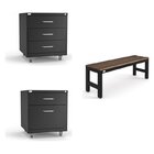 Conjunto Gaveteiro 3 Gavetas Gaveteiro 2 Gavetas E Banco Em A