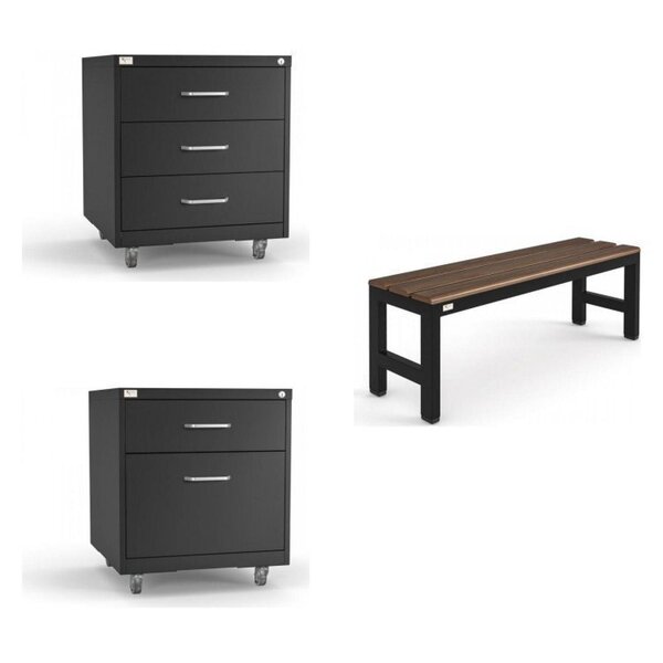 Conjunto Gaveteiro 3 Gavetas Gaveteiro 2 Gavetas E Banco Em A