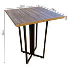 Conjunto Gourmet Industrial Tampo 70x70cm Em Mdf Amadeirado E