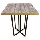 Conjunto Gourmet Industrial Tampo 70x70cm Em Mdf Amadeirado E