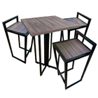 Conjunto Gourmet Industrial Tampo 70x70cm Em Mdf Amadeirado E