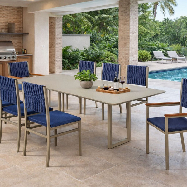 Conjunto Gourmet Náutica 8 Cadeiras Elegance Solare-azul