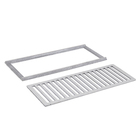 Conjunto Grelha e Porta Grelha para Veículos leves com Média Vazão de Alumínio Escovado 20x50cm Cinza LG Mais