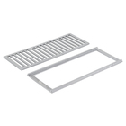 Conjunto Grelha e Porta Grelha para Veículos leves com Média Vazão de Alumínio 20x50cm Cinza LG Mais