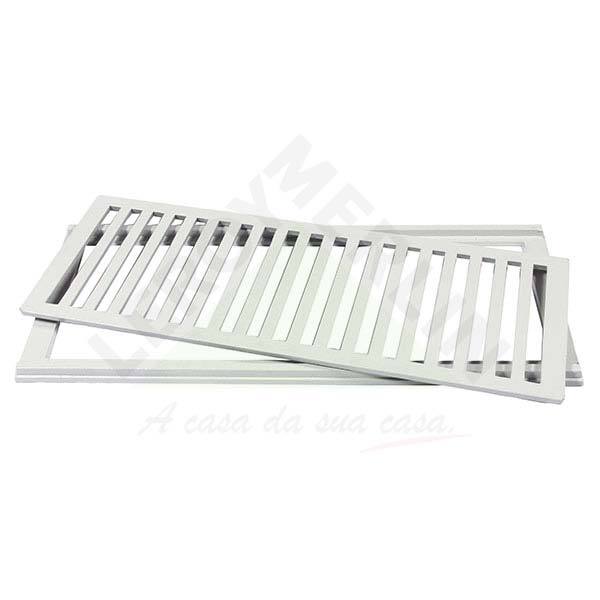Conjunto Grelha e Porta Grelha Alumínio Cinza 20X50cm LG Mais