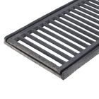 Conjunto Grelha e Porta Grelha Reto para Pedestres com Alta Vazão de Ferro 20x50cm Cinza ABrazilian