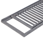 Conjunto Grelha e Porta Grelha Reto para Pedestres com Alta Vazão de Ferro Fundido 20x100cm Preto ABrazilian