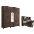 Conjunto Guarda Roupa 11 Portas E Cabeceira Casal Manchester