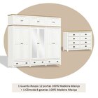 Conjunto Guarda-roupa 12 Portas E Cômoda 8 Gavetas 100% Madei