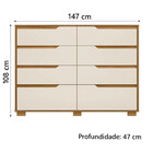 Conjunto Guarda-roupa 3 Peças 6 Portas 12 Gavetas Moval