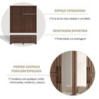 Conjunto Guarda Roupa 4 Portas + Cômoda 5 Gavetas 100% Madeir