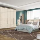 Conjunto Guarda Roupa 6 Portas E Cômoda Seattle Castanha Off-