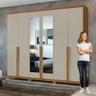 Conjunto Guarda-roupa Alonzo Com Espelho E Pés E Cômoda Da Vi