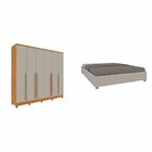 Conjunto Guarda Roupa Casal 6 Portas 8 Gavetas Puxador Mdf Co