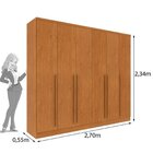 Conjunto Guarda Roupa Casal 6 Portas 8 Gavetas Puxador Mdf Po