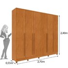 Conjunto Guarda Roupa Casal Com Puxador Mdf Portugal Com Pés,