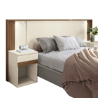 Conjunto Guarda Roupa Casal E Cabeceira Londre Jatobá Areia