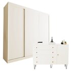 Conjunto Guarda Roupa Casal Premium 205,9cm 3 Portas  E Cômod