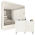 Conjunto Guarda Roupa Casal Premium 205,9cm 3 Portas E Cômoda