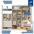 Conjunto Guarda Roupa Casal Premium 242cm Com Espelho 3 Porta