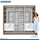 Conjunto Guarda Roupa Casal Premium 242cm Com Espelho 3 Porta