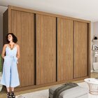 Conjunto Guarda Roupa Casal Premium 279,3cm 4 Portas E Cômoda