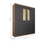 Conjunto Guarda Roupa Com Espelho E Cabeceira Casal Cambridge