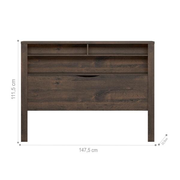 Conjunto Guarda Roupa Com Espelho E Cabeceira Chef Ébano