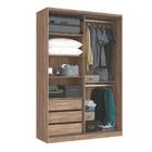 Conjunto Guarda Roupa Com Espelho E Cômoda Aurora Atacama Gra