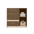 Conjunto Guarda Roupa Com Espelho E Cômoda Filipinas Castanho