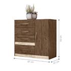 Conjunto Guarda Roupa Com Espelho E Cômoda Filipinas Castanho